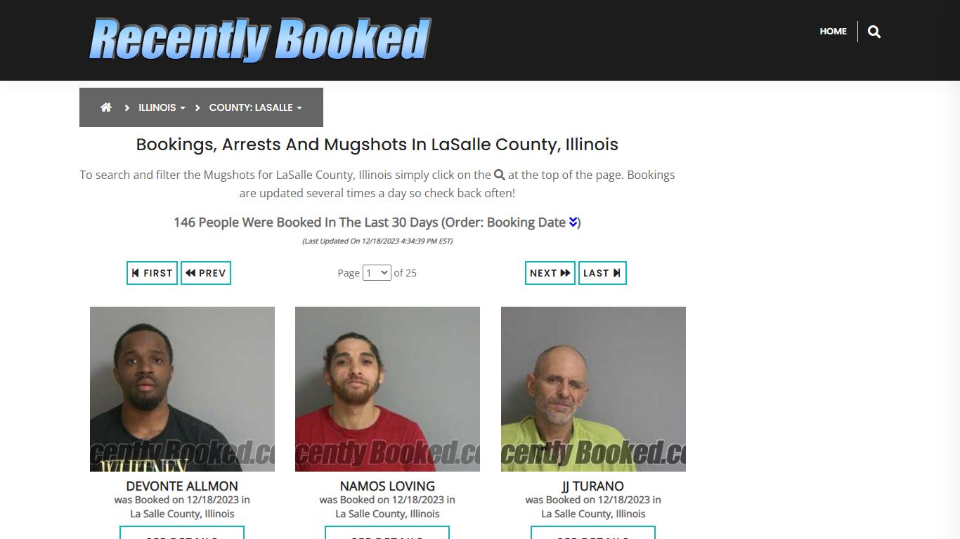 Recent bookings, Arrests, Mugshots in LaSalle County, Illinois